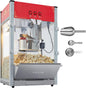 VEVOR Commercial Popcorn Machine, 8 Oz Kettle, 850 W Popcorn Maker on Wheels for 48 Cups per Batch, Theater Style Popper with 3-Switch Control Steel Frame Tempered Glass Doors Cart 1 Scoop 2 Spoons
