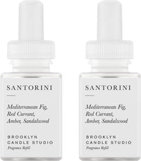 Pura & Brooklyn Candle Studio Home Scent Refill - Smart Air Diffuser - Up to 120-Hours of Luxury Fragrance per Refill - Home Essential - Clean & Safe Diffuser Fragrance - 2 Pack, Santorini