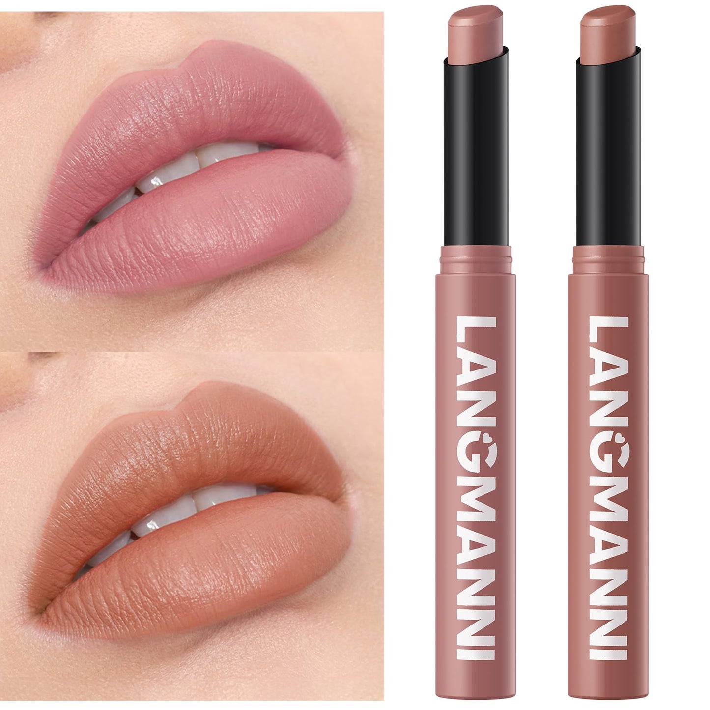 Jolilab 12Pcs Velvet Matte Lipstick Nude Matte Soft Dark Color Stick High Pigmented Long-Lasting Waterproof Lip Stick Lip Balm Beauty Cosmetics Gift for Girls and Women(01#-12#)