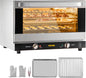 VEVOR Commercial Convection Oven, 21L/19Qt, Quarter-Size Conventional Oven Countertop, 1440W 3-Tier Toaster w/Front Glass Door, Electric Baking Oven w/Trays Wire Racks Clip Gloves, 120V