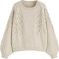 CIDER Women's Oversized Sweaters Long Sleeve Round Neck Tops Knit Pullover Sweater