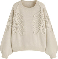 CIDER Women's Oversized Sweaters Long Sleeve Round Neck Tops Knit Pullover Sweater