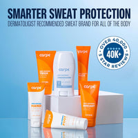 Carpe Sweat Absorbing Underarm, Hand & Foot Lotion Bundle, Head to Toe Sweat Protection for Hands, Feet, and Underarm, Dermatologist Recommended