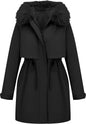 RISISSIDA Women Winter Parka Puffy Coat,Puffer Jacket with Long Fur Collar Hooded,Thicken Warm Bubble Overcoat for Deep Cold
