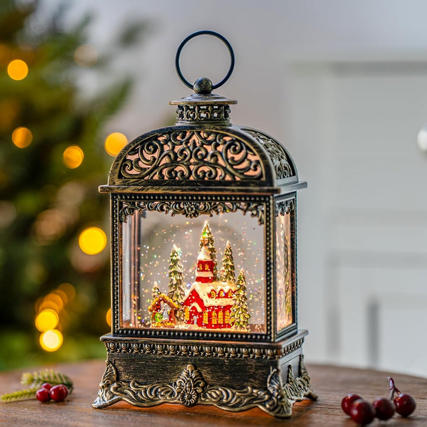 Christmas Snow Globes, Adoration of The Magi Nativity Manger Scene, Silent Night Music Water Lantern, Holiday Decorations Gifts for Family, Children or Friends