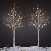 LIGHTSHARE LED Birch Tree Light Set - 4ft, 6ft, 8ft Trees with Warm White Lights - Indoor Outdoor Christmas Wedding Party Decorations (3-Pack)