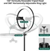 ATUMTEK 10" Ring Light with 55" Tripod Stand, Dimmable LED Selfie Light with Phone Holder & Bluetooth Remote, 3 Color Modes & 10 Brightness Levels for TikTok, Zoom, YouTube, Streaming, Vlogging