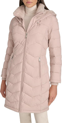 Calvin Klein Women's Long Chevron Puffer Jacket