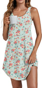 Vrtige Women's Tank Nightgown Sleeveless Sleepwear Scoop Neck Full Slip Chemise Nightdress