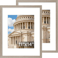 Vittanly 8x10 Picture Frame Set of 2, Solid Wood Frame for Wall or Tabletop, Display Photo 5x7 with Mat or 8x10 without Mat, Natural