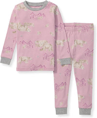 Burt's Bees Baby Girls' Pajamas, 2-Piece Long Sleeve Tee and Pants Organic Cotton PJ Set