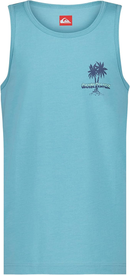 Quiksilver Boys' Sleeveless Graphic Tank Top Shirt, Aqua Beach, S8 (Clearance)
