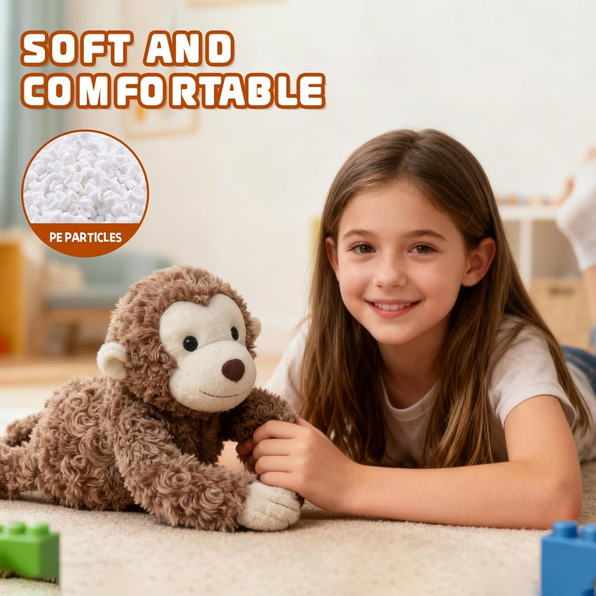 14" 7 OZ Monkey Cute Weighted Stuffed Animals,Sensory Comfort Plush Throw Pillow Toy,Monkey Plush Toys for Stress Relief, Kawaii Plushies Hugging Toy Stuffed Monkey Gifts for Kids & Adults.