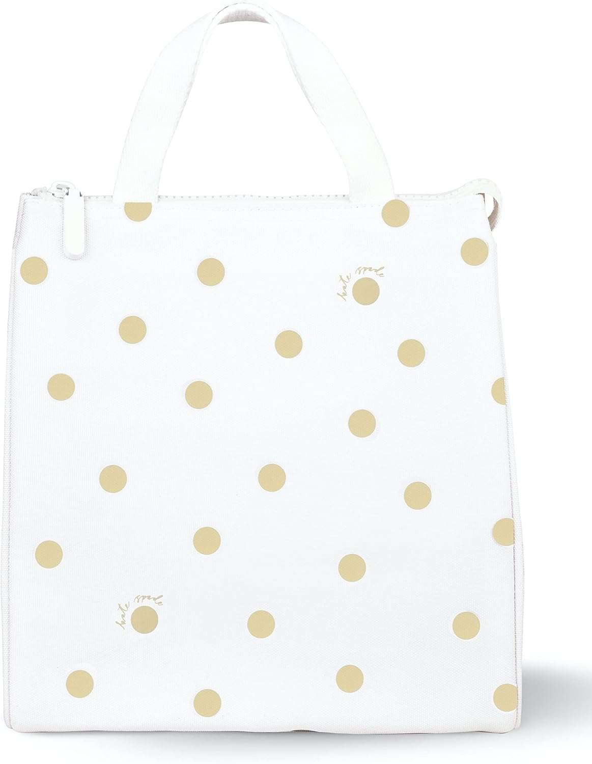 Kate Spade New York, Portable Soft Cooler Lunch Bag with Silver Insulated Interior Lining and Storage Pocket, Joy Dot