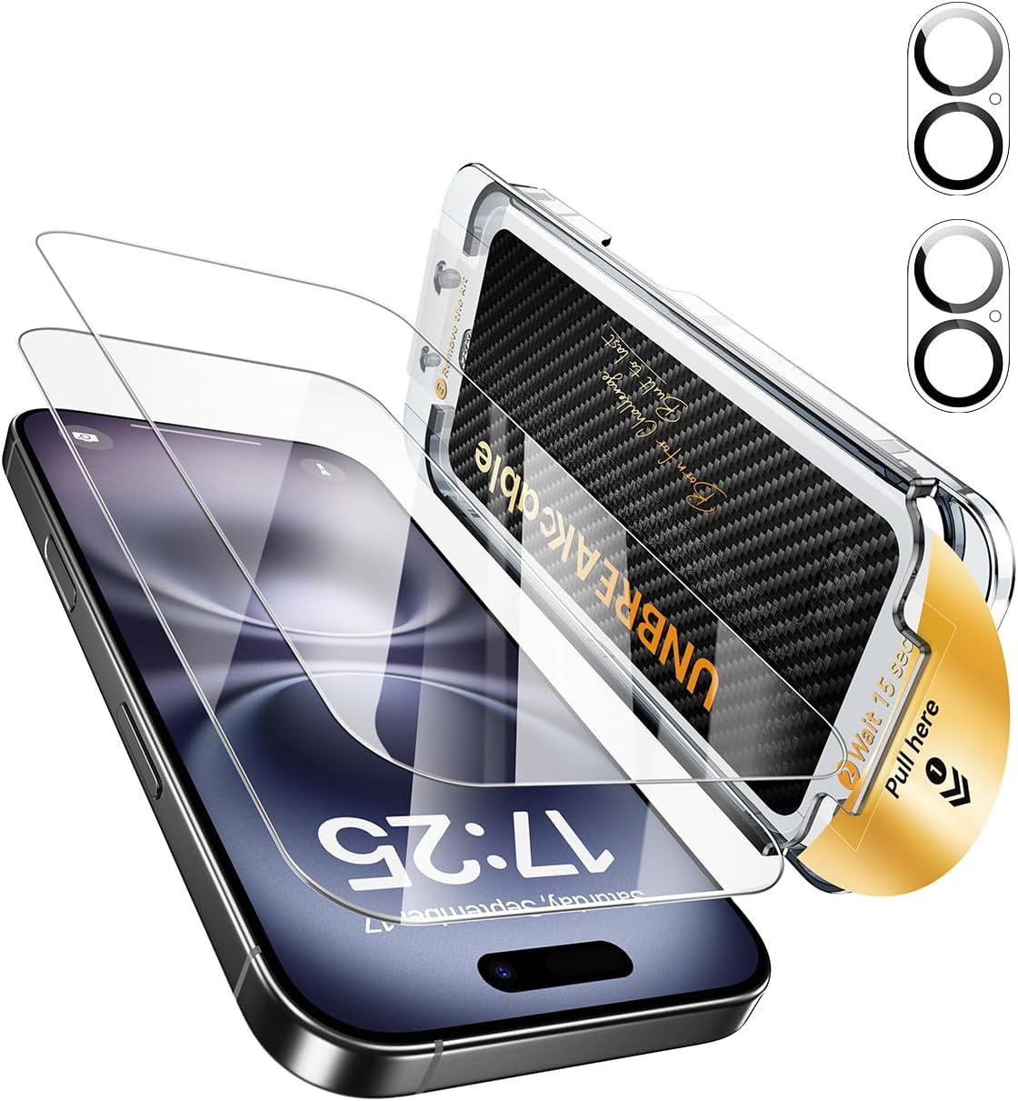 UNBREAKcable 2+2 Pack for iPhone 16 Pro Max Screen Protector & Lens Protector