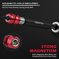 5-Piece 2", 4", 6", 12", 17" Extra Long Magnetic Screwdriver Bit Holders, 1/4 Inch Hex Shank Quick Release Extension Adapter, Durable CR-V Steel, Universal Fit for Impact Driver Bits
