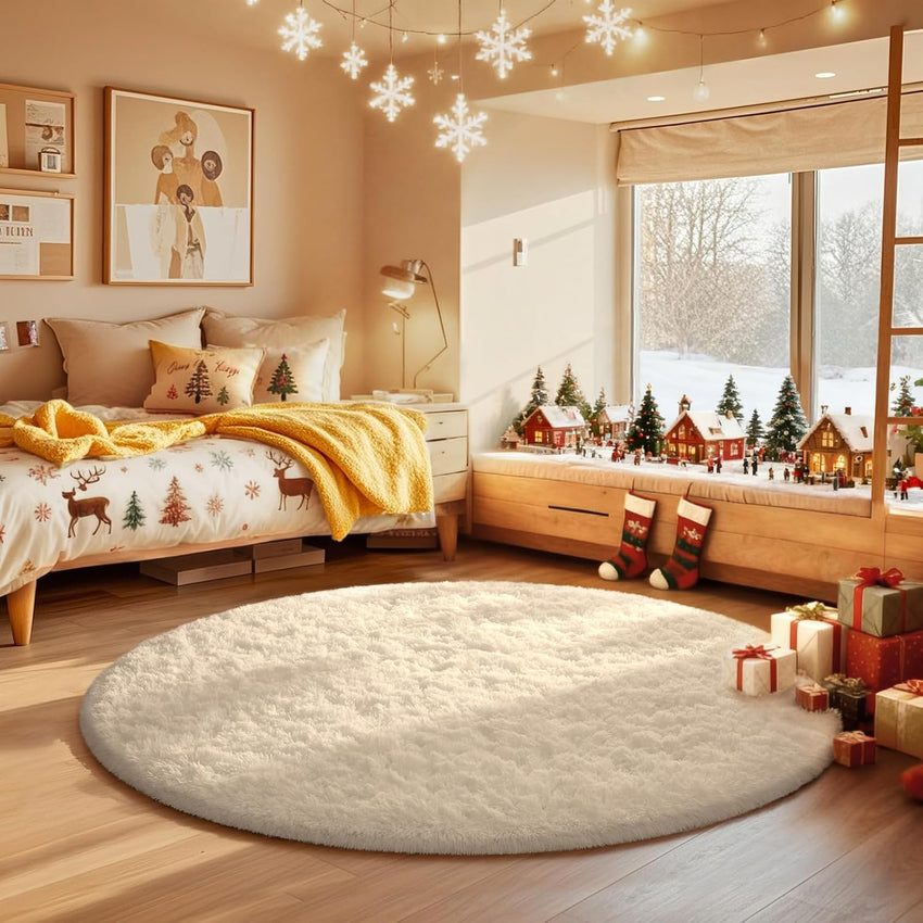 Ophanie Area Rugs for Living Room Bedroom, Upgrade Non-Slip Fluffy Soft Grey Shag Carpet, Indoor Floor Gray 4x6 Fuzzy Shaggy Living Room Plush Rug for Kids Home Dorm Decor Aesthetic