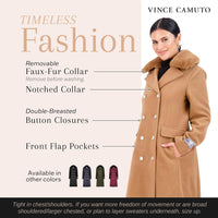 Vince Camuto Winter Coats - Women Double-Breasted Faux Collar Wool Womens Jacket