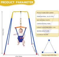 Baby Jumper with Stand, Toddler Swing Set forIndoor/Outdoor Play, Jumper for Baby 6-24 Months,Baby Jumpers and Bouncers with Adjustable Chain,Easy to Assemble & Store