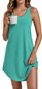 Vrtige Women's Tank Nightgown Sleeveless Sleepwear Scoop Neck Full Slip Chemise Nightdress
