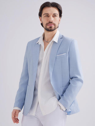 MAGE MALE Men's One Button Blazer Lightweight Casual Sport Coats Solid Color Suit Jacket