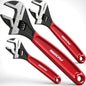 Adjustable Wrench Set Pipe Spanner: 6" 8" 10" Wide Jaw Black Oxide Wrench With Cushion Grip, Laser Marked Metric & SAE Scales, CR-V Steel for Professional
