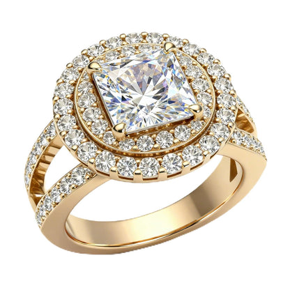 Personalized Princess Cut Moissanite Engagement Ring for Women – 10K/14K/18K Gold Custom Promise, Wedding & Anniversary Ring with Luxury Gift Box