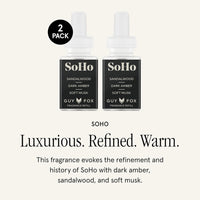 Pura & Guy Fox Home Scent Refill - Smart Air Diffuser - Up to 120-Hours of Luxury Fragrance per Refill - Home Essential - Clean & Safe Diffuser Fragrance - 2 Pack, SoHo