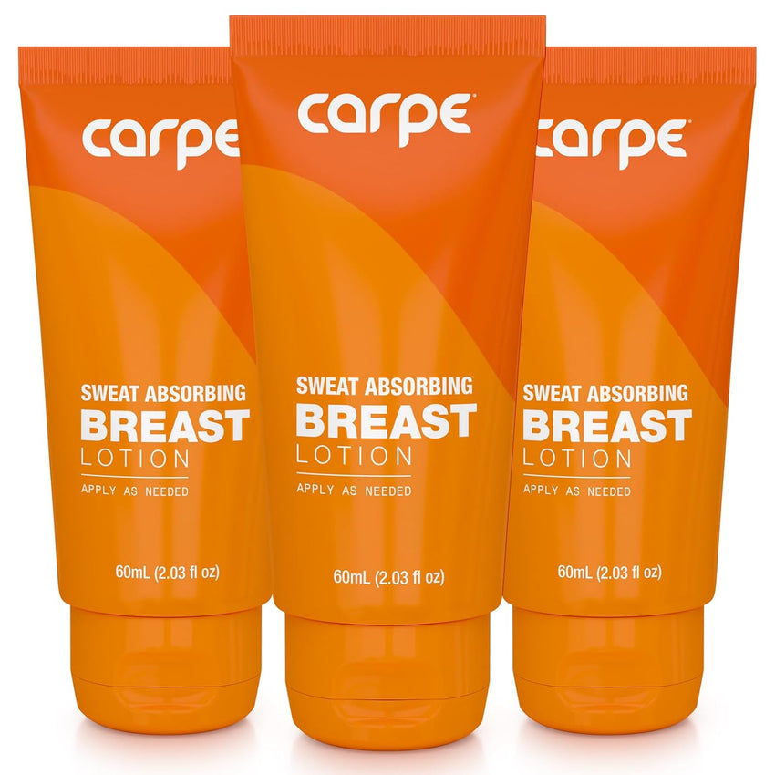Carpe Sweat Absorbing Breast - Helps Keep Your Breasts and Skin Folds Dry - Sweat Absorbing Lotion - Helps Control Under Breast Sweat - Great For Chafing and Stain Prevention