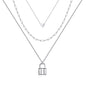 Turandoss Dainty Layered Choker Necklace, Handmade Y Pendant Necklace Multilayer Bar Disc Necklace Adjustable Layering Choker Necklaces for Women