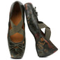 Women's Ballet Flats Square Toe Criss Cross Straps with Bow Low Wedge Shoes