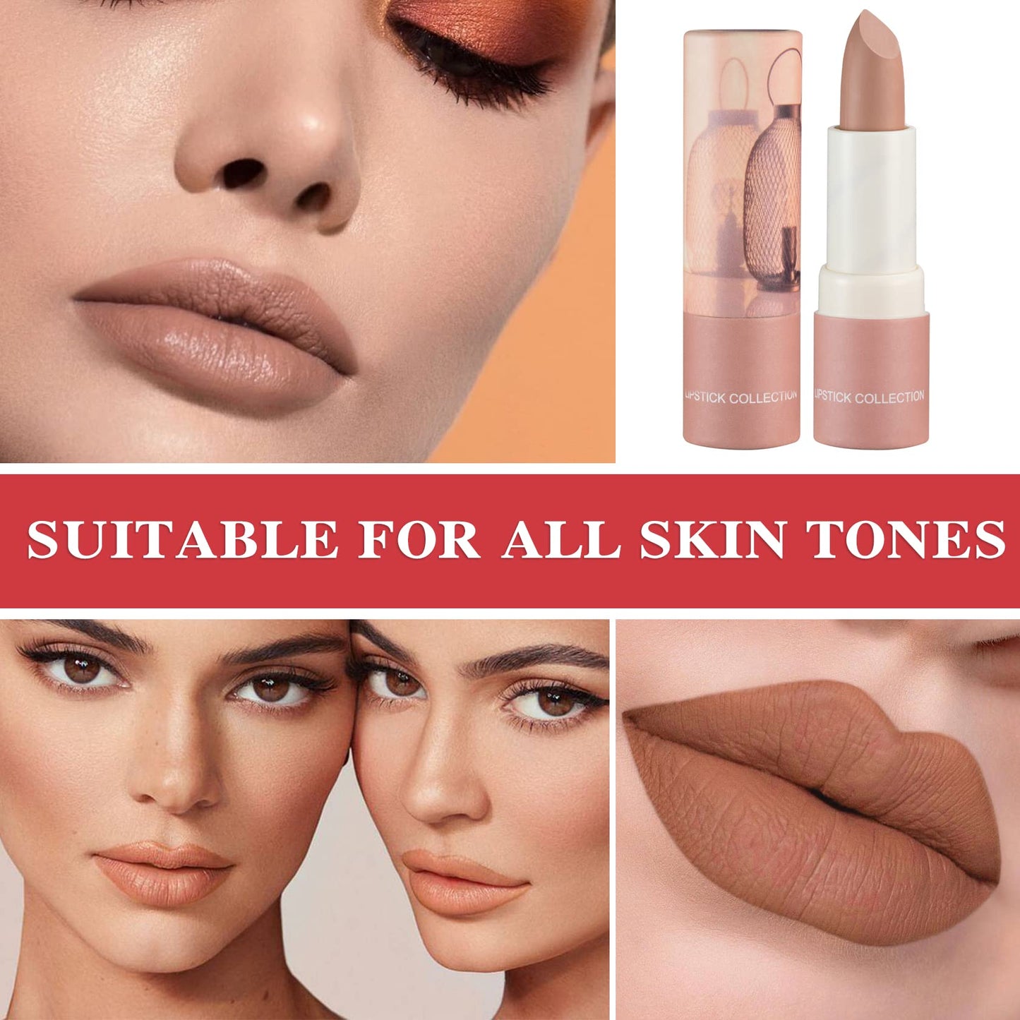 4 Pack Aloe Vera Lipstick,Long Wear Nourishing Lip stick,Waterproof Moisturizing Color Changing Lip Balm Lipstick,Lip Gloss,Magic Temp Color Change Matte Lip Gloss Makeup