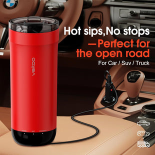 VSITOO S5 heated travel mug,16oz, Auto-Sensing AI Heats Drinks To 120-150°F Hands-Free. Temperature Control for All Cars, Perfect for Home/Office/Travel/Outdoor, Ideal Gift for Coffee Lovers - Red