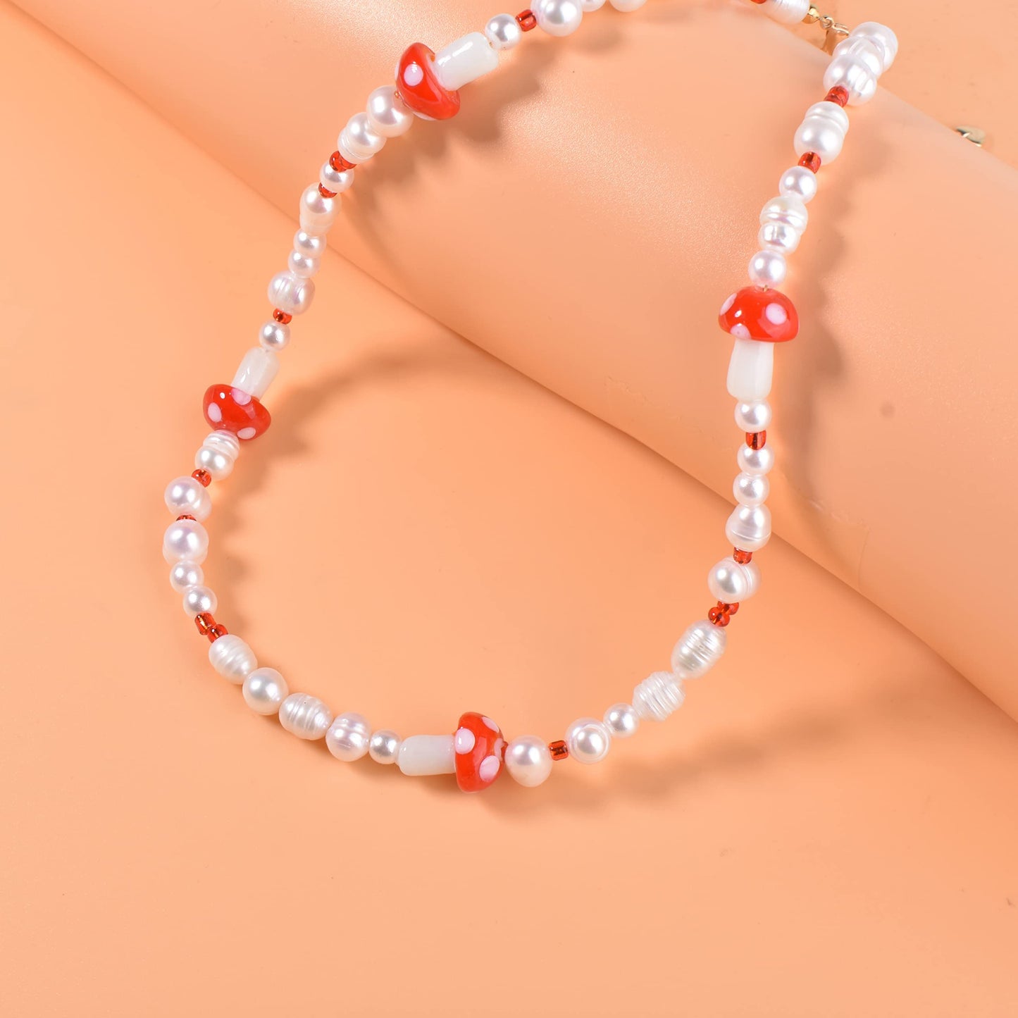 Natural Freshwater Pearl Fun Flirty Beaded Choker Necklace Handmade Summer Boho Jewlery Gifts for Women Teen