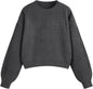 CIDER Women’s Cropped Striped Sweater Long Sleeve Crew Neck Trendy Pullover Tops