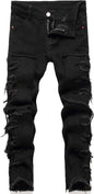 FREDD MARSHALL Boy's Skinny Fit Ripped Destroyed Distressed Fashion Kids Denim Jeans Pants