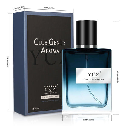 Ycz Midnight Marine Eau de Parfum for Men, 1.7 Fl Oz (50 mL), Long-Lasting Cologne, Fresh Marine & Woody Fragrance with Grapefruit, Ginger and Cedar Notes for Daily Wear, Date Night and Gifts