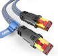 Cat 8 Ethernet Cable 100 FT,Snowkids High Speed 40Gbps,2000Mhz Braided High Duty LAN Cable,Gold Plated RJ45 Connector,S/FTP Shielded Indoor Flat 26AWG Network Cable for Modem/Router/ps-3/4/5/Gaming/PC