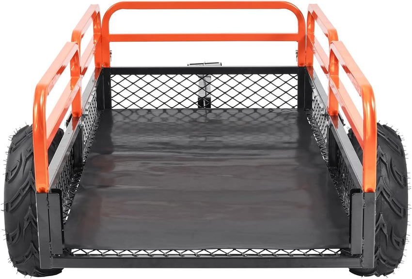 VEVOR ATV UTV Trailer Tow Behind Dump Cart, 1500lbs 15 Cubic Feet, Heavy Duty Yard Garden Trailer Pull Behind Dump Trailer for Lawn Mower Tractor