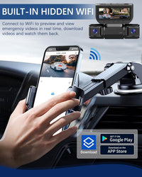 7DAY'S Uber Camera 360° View 4 Channel Dash Cam Front Rear and Inside with 5GHz WiFi & App Control, 170°Wide Angle Uber Camera for Car, Loop Recording, Night Vision, G-Sensor, Parking Mode, Included 32GB Card