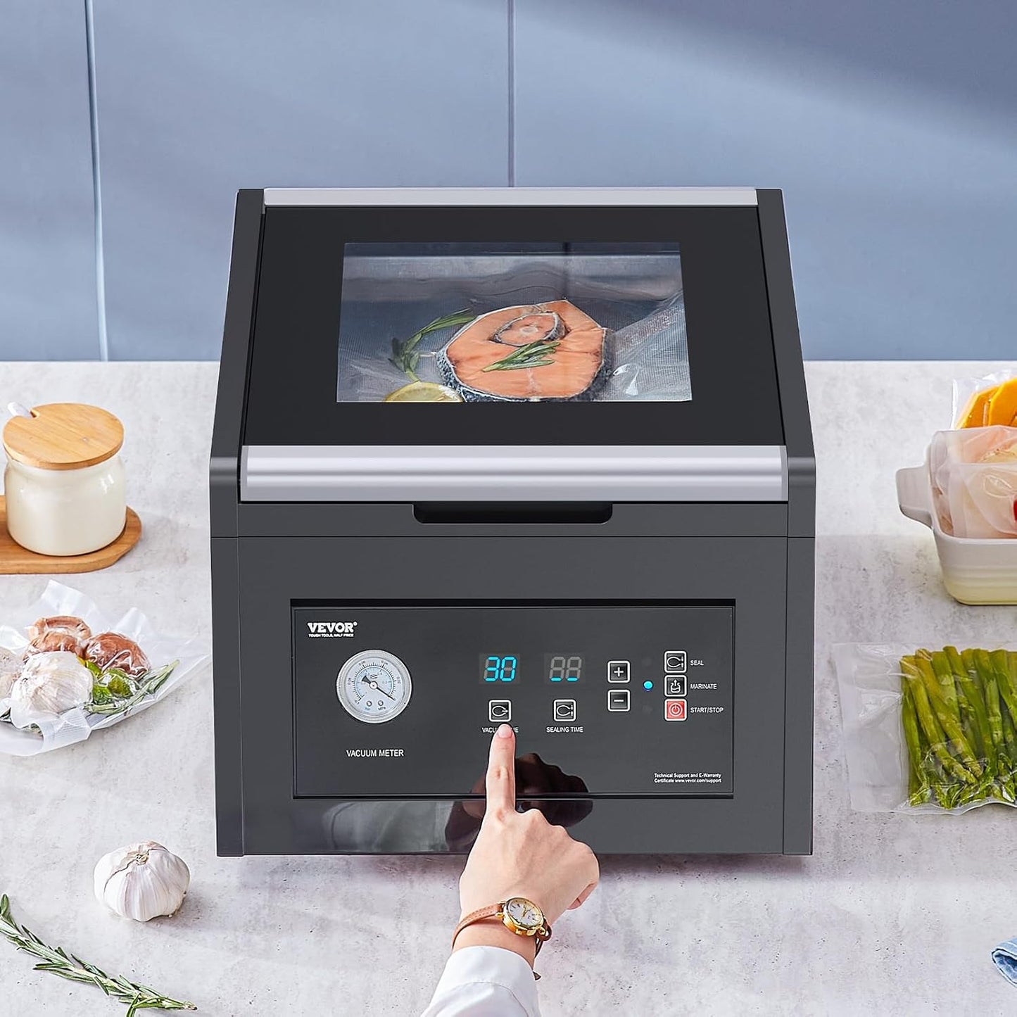 VEVOR Chamber Vacuum Sealer, 380W Vacuum Pump Power, Sealing Bag Packing Machine for Wet Foods, Meat, Compact Design with 11.5 in Sealing Length, Ideal Commercial Sealer for Professional and Home Use