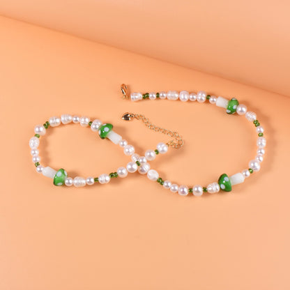 Natural Freshwater Pearl Fun Flirty Beaded Choker Necklace Handmade Summer Boho Jewlery Gifts for Women Teen