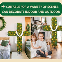 Cross Christmas Tree - 6 Ft Pre-Lit Artificial Pine Cross With LED Lights and White Crown Silk (4ft)