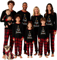 Family Christmas Pajamas Matching Sets - Soft Lettler Print Xmas Pjs for Couples & Kids | Holiday Family Pajamas