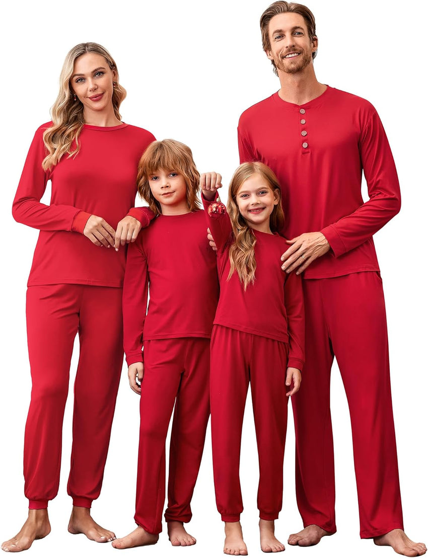 Ekouaer Family Christmas Pajamas Matching Sets Womens Mens Pjs Long Sleeve Sleepwear Holiday Lounge Sets