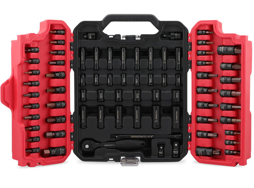 Hex Bit Impact Socket Set: 36-Piece with 4 Adapters, 1/4" 3/8" 1/2" Drive Master Allen Impact Socket Set, SAE and Metric, H5-H19 & 3/4"-5/64", Heavy Duty Storage Case, Automotive Mechanic