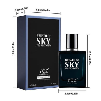 Ycz Midnight Marine Eau de Parfum for Men, 1.7 Fl Oz (50 mL), Long-Lasting Cologne, Fresh Marine & Woody Fragrance with Grapefruit, Ginger and Cedar Notes for Daily Wear, Date Night and Gifts