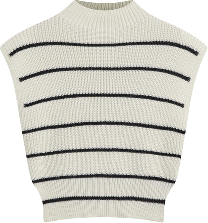 CIDER Women's Mock Neck Sleeveless Sweater Tops Cap Sleeve Sweater Vests Tank Tops