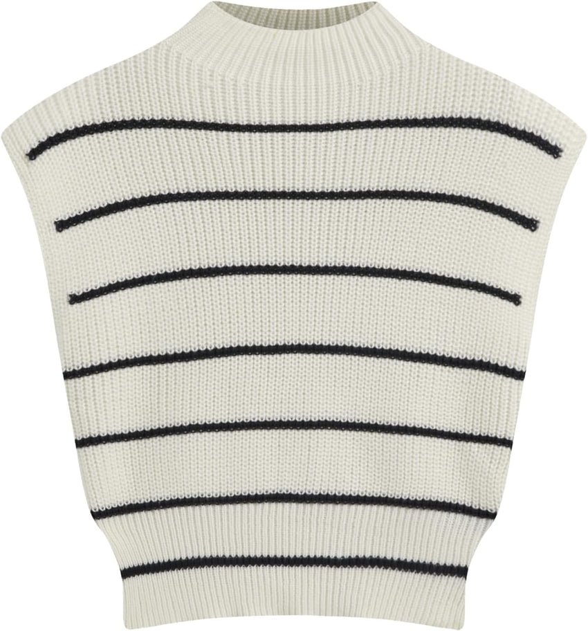 CIDER Women's Mock Neck Sleeveless Sweater Tops Cap Sleeve Sweater Vests Tank Tops