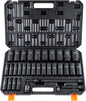 VEVOR 1/2" Drive Impact Socket Set, 65 Piece SAE 3/8" to 1-1/4" and Metric 10-24mm, 6 Point Cr-V Alloy Steel for Auto Repair, Easy-to-Read Size Markings, Rugged Construction, Storage Case